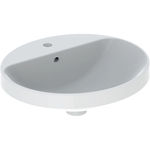 Lavabo empotrado serie Geberit VariForm, ovalado, con orificio para el grifo: B1=47.8cm, Toma de grifo=Centro,